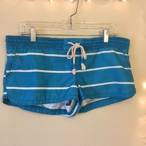 Aeropostale blue board shorts with white stripes